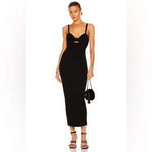 Magda Butrym Black Rib Knit Dress